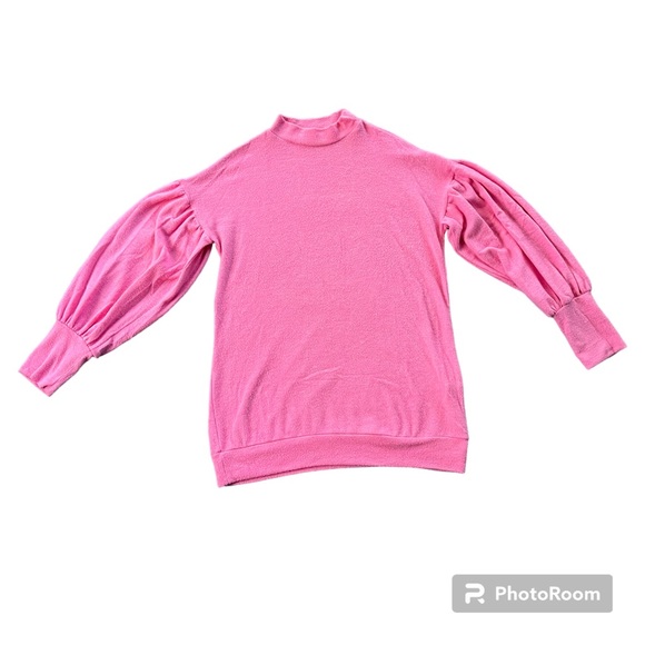 Hailey & Co. Women’s M Pink Long Sleeve High Neck Balloon Sleeve Rayon Sweater - Picture 4 of 13